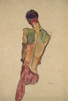 Male Nude, Back View by Egon Schiele