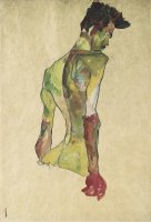Male Nude in Profile Facing Right by Egon Schiele