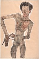 Nude Self Portrait, Grimacing by Egon Schiele