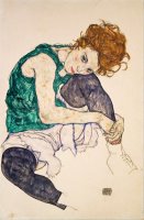 Seated Woman with Legs Drawn Up (adele Herms) by Egon Schiele