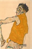 Self Portrait in Yellow Vest, 1914 by Egon Schiele