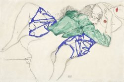 Two Friends, Reclining (tenderness) by Egon Schiele