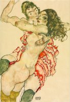 Two Women Embracing by Egon Schiele