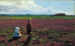 Children Picking Berries on The Moor by Einar Hein