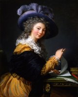 Comtesse De Ceres Former Title (from 1963 to 1992) Lady Folding a Letter by Elisabeth Louise Vigee Lebrun