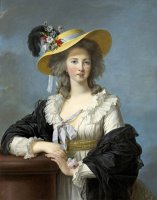 The Duchesse De Polignac Wearing a Straw Hat by Elisabeth Louise Vigee Lebrun