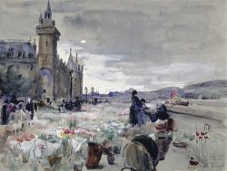 Flower Market at Notre Dame by Elizabeth Nourse