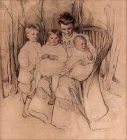 Mother And Three Children by Elizabeth Nourse