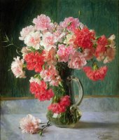  Still life of Carnations by Emile Vernon