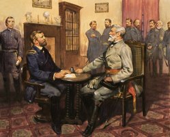 General Grant meets Robert E Lee by English School