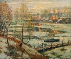 Ice in The River by Ernest Lawson