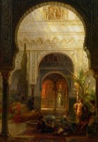 The Patio Della Reina The Alcazar Sevilla by Ernst Carl Eugen Koerner