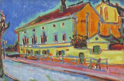 Dance Hall Bellevue (previously Known As Houses in Dresden) by Ernst Ludwig Kirchner