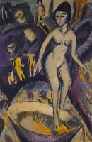 Female Nude With Hot Tub by Ernst Ludwig Kirchner