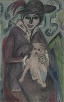 Frau Mit Hund I (woman with Dog I) by Ernst Ludwig Kirchner