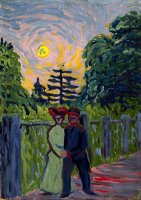 Moonrise Soldier And Maiden by Ernst Ludwig Kirchner