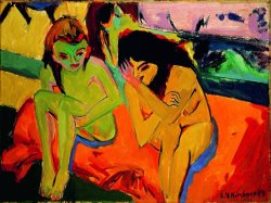 Naked Girlstalking by Ernst Ludwig Kirchner