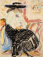 Seated Woman in The Studio by Ernst Ludwig Kirchner