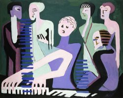 Singer on Piano (pianist) by Ernst Ludwig Kirchner