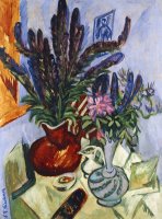 Still Life With A Vase Of Flowers by Ernst Ludwig Kirchner
