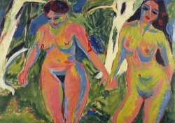 Two Nude Women In A Wood by Ernst Ludwig Kirchner