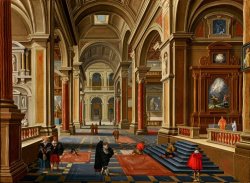 Interior of a Catholic Church by Esaias Van De Velde
