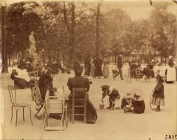 Women And Children in The Luxembourg Gardens by Eugene Atget