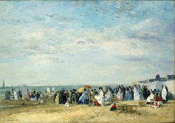 Beach of Trouville by Eugene Boudin
