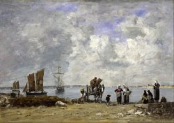 Fishermen's Wives at The Seaside by Eugene Boudin