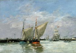 Trouville, The Jetties, High Tide by Eugene Boudin