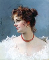 Portrait of a Lady by Eugene De Blaas