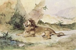A Lion in The Desert by Eugene Delacroix