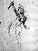 Female Nude, Study for Liberty Leading The People by Eugene Delacroix