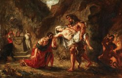 Hercules And Alcestis by Eugene Delacroix