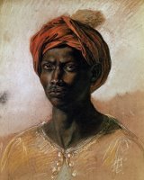 Portrait of a Turk in a Turban by Eugene Delacroix