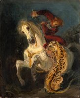 Rider Attacked by a Jaguar by Eugene Delacroix