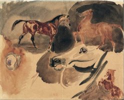 Study of Horses by Eugene Delacroix