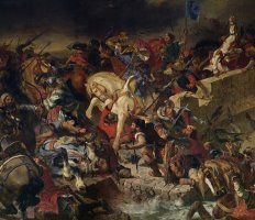 The Battle of Taillebourg, 21st July 1242 by Eugene Delacroix
