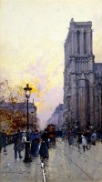 Notre Dame De Paris by Eugene Galien-Laloue