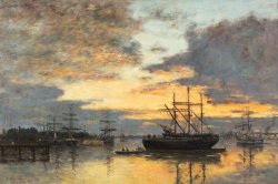 Bordeaux In The Harbor by Eugene Louis Boudin