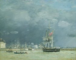 Evening Le Havre by Eugene Louis Boudin