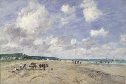 The Beach at Tourgeville by Eugene Louis Boudin