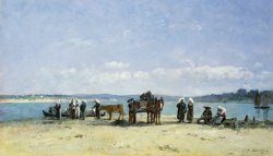 The Breton Fishermens Wives by Eugene Louis Boudin