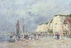The Cliffs at Dieppe and the Petit Paris by Eugene Louis Boudin