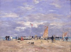 The Jetty at Deauville by Eugene Louis Boudin