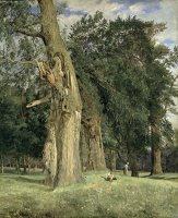 Old elms in Prater by Ferdinand Georg Waldmuller