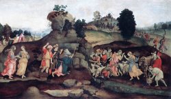 Moses Brings Forth Water Out of The Rock by Filippino Lippi