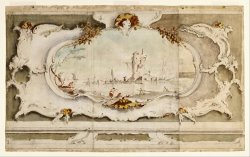 Decorative Cartouche with a Landscape by Francesco Guardi