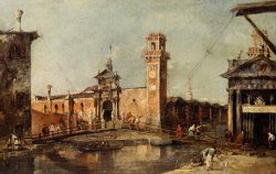 The Entrance to The Arsenal in Venice by Francesco Guardi