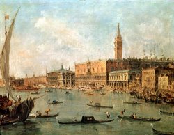The Palace and the Molo from the Basin of San Marco by Francesco Guardi
